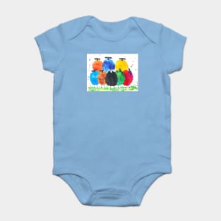 Quirky Colourful Sheep Baby Bodysuit